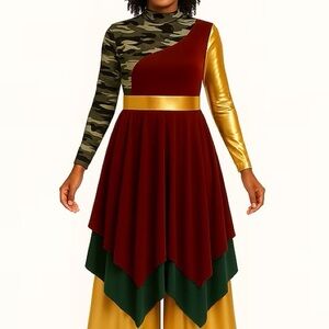 Stylish Multicolor Layered Dress
